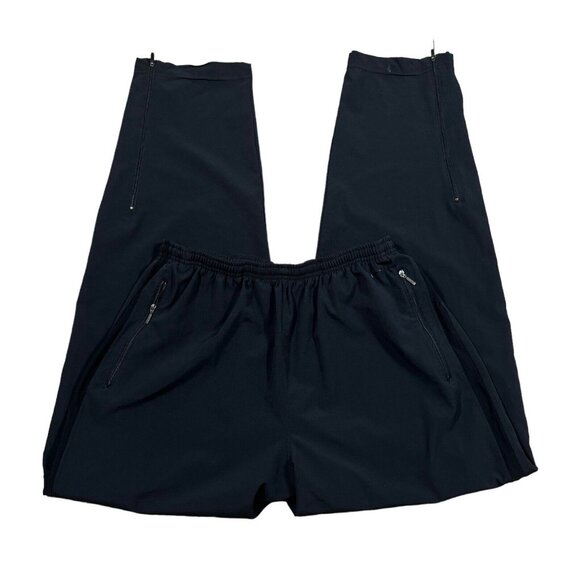 Vintage Nike‎ Lightweight Pants Men's Sz XL Black Track Zip Pockets Y2K Unlined - Picture 1 of 10